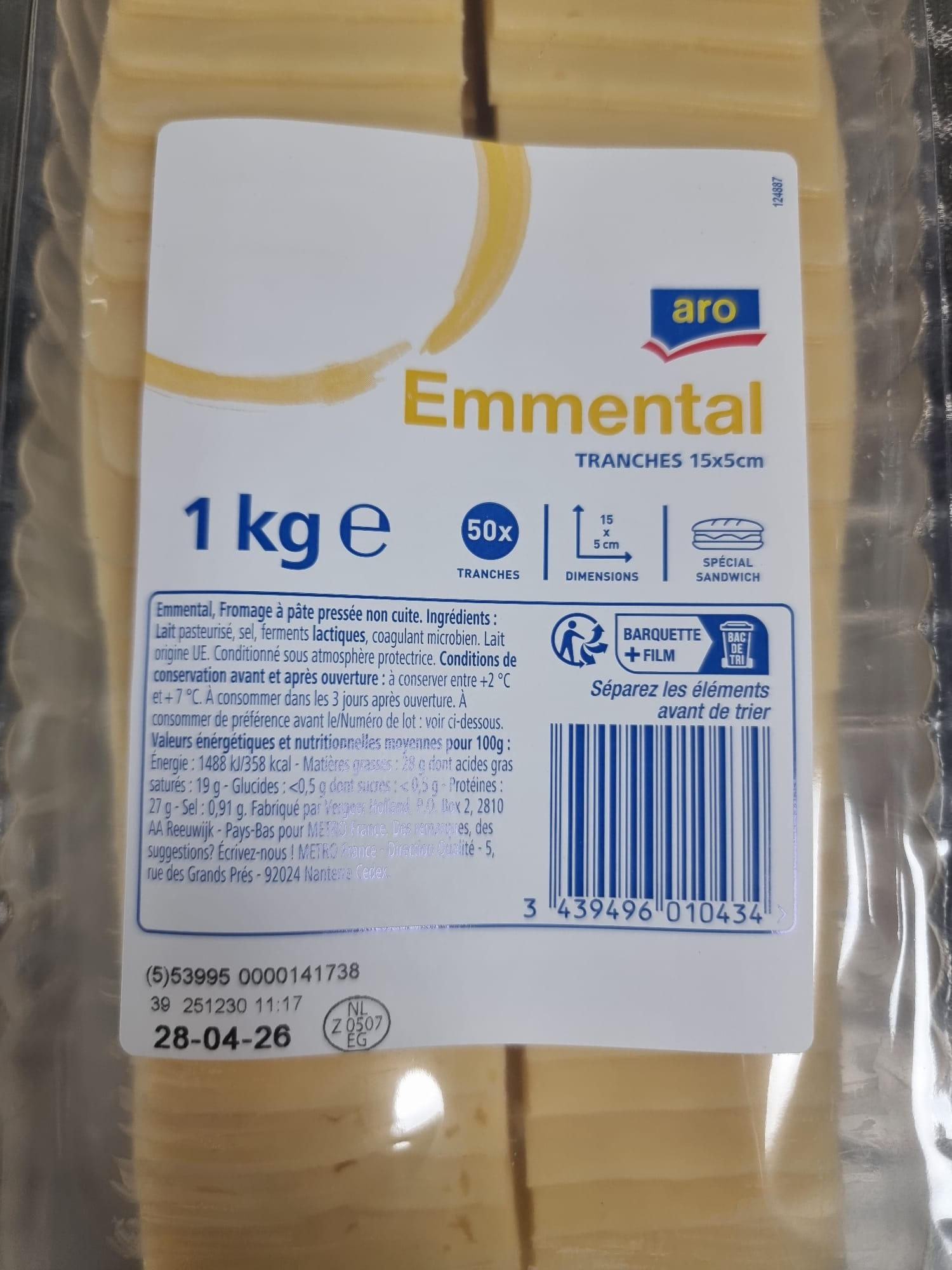 Emmental en tranches
